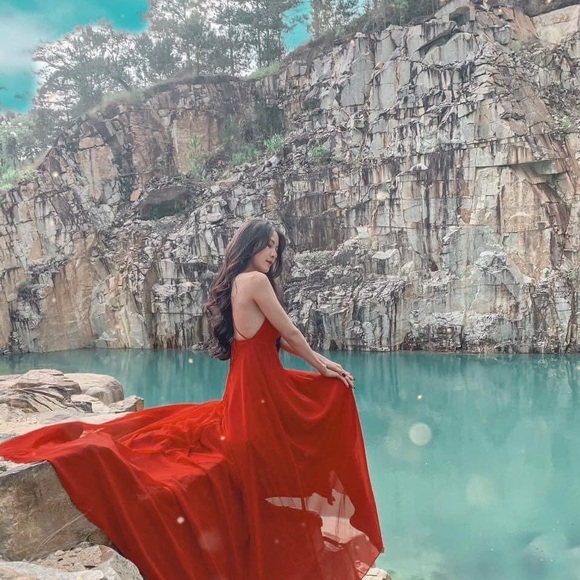 Long maxi red dress - Picture 3 of 3